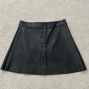 Black faux leather skirt
